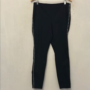 INC International Concepts Black Pull on silver studded pants Size 12 EUC